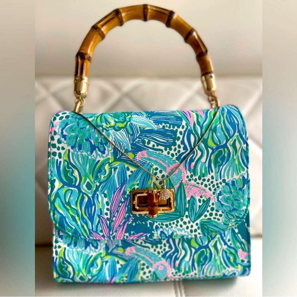 Lily Pulitzer Bamboo Handle Bag